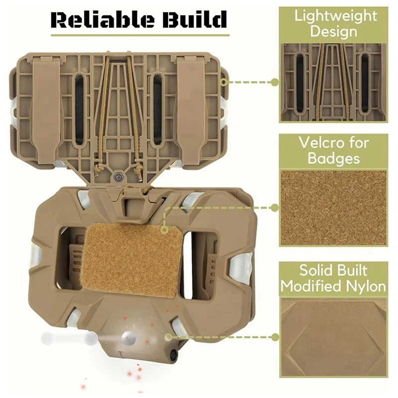 Airsoft Phone Plate Molle Carrier Outdoor Navigation Board, Quick Access Foldable Holder Vest Chest Mount Bracket