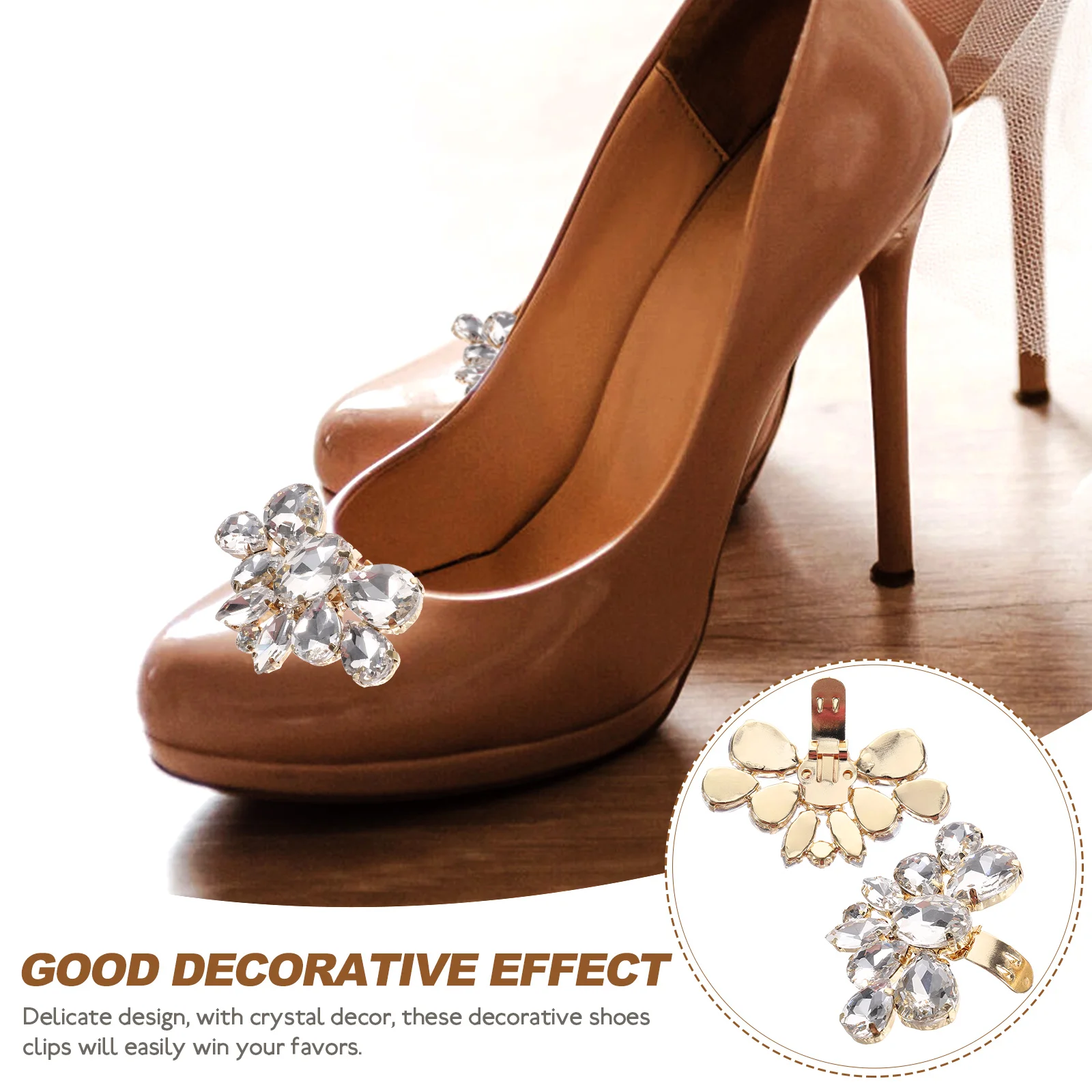 

2 Pcs Shoe Clip Accessories Removable Clips Charms Wedding Crystal Decorations Rhinestones Shoes Accessory Alloy Buckle Man