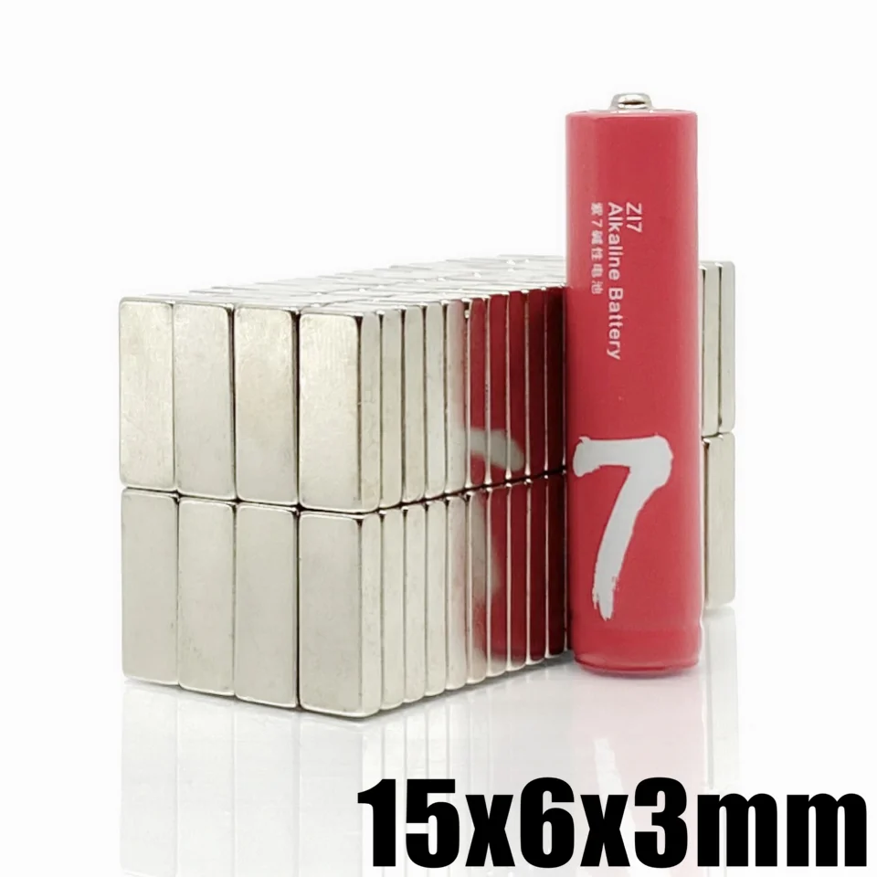 10~200PCS 15x6x3 mm silná řídký země magnetem tlustý 3mm blok obdélníkové magnetický 15x6x3mm trvalý neodym magnety 15*6*3 mm