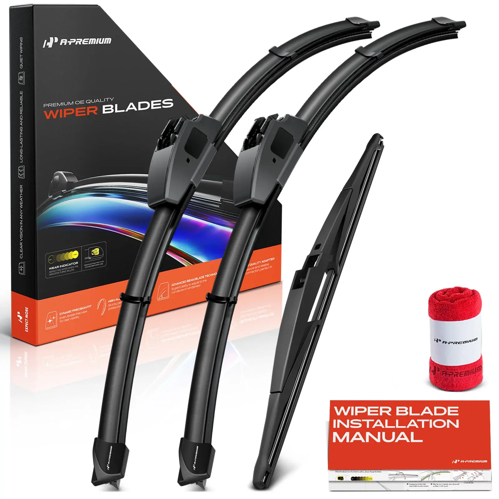 A-Premium 3Pcs 22'' & 21'' & 14'' Windshield Wiper Blades for Lexus GX470 2003-2009