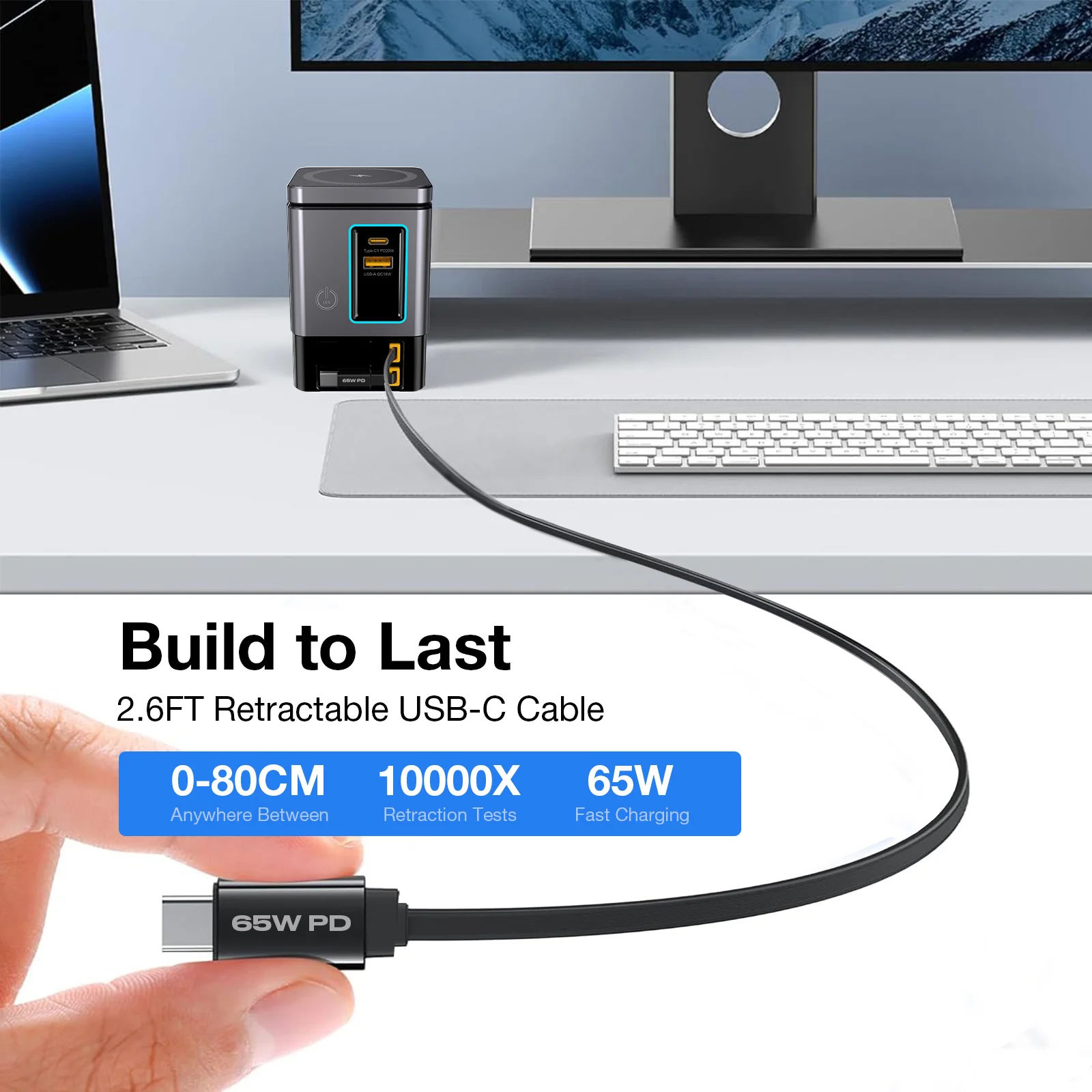 [GaN Tech] محطة شاحن سطح المكتب Blitzwolf i116 Max 105W 6 في 1 مع تلسكوبي مزدوج مدمج من النوع C+USB-A/C