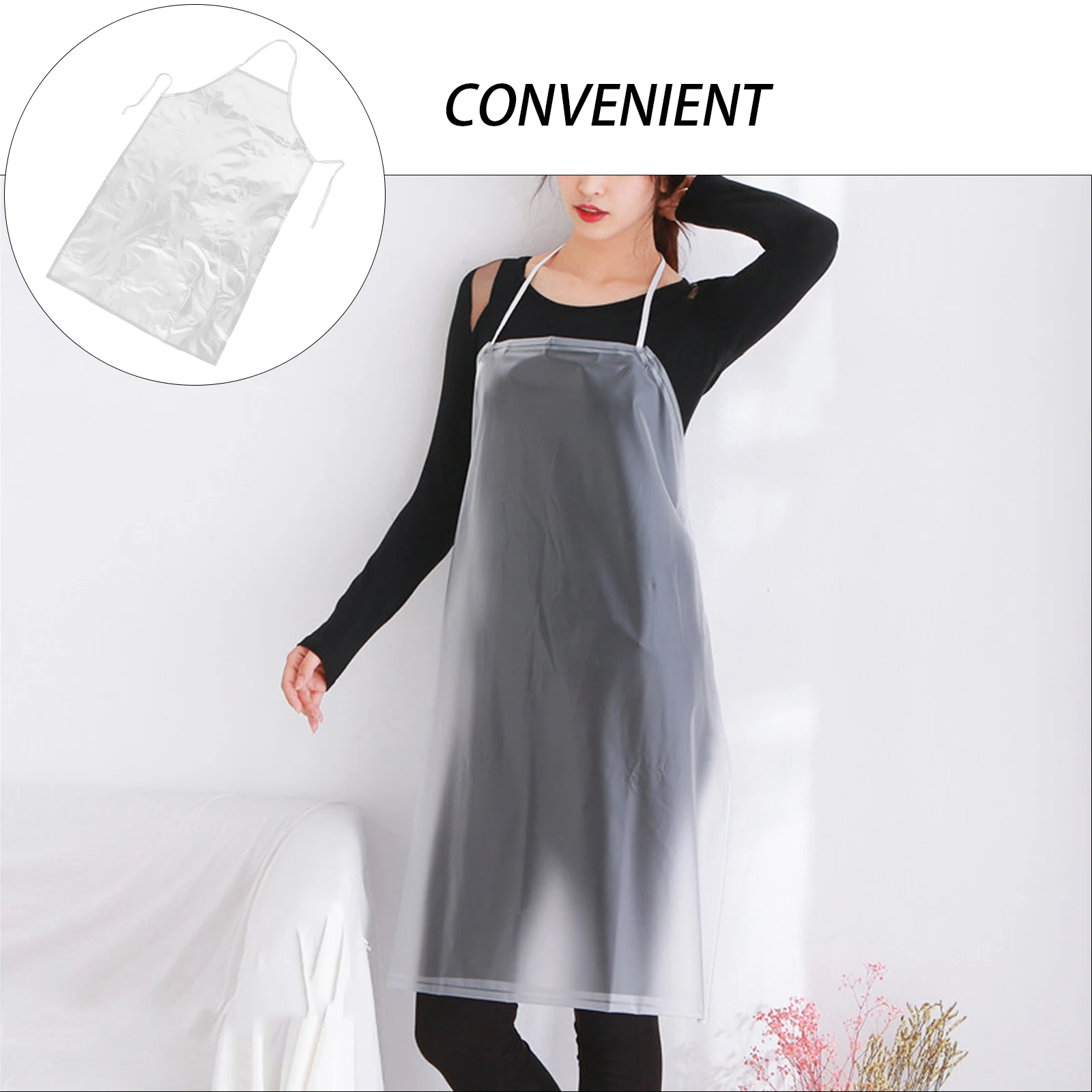

3 Pcs Waterproof PVC Apron Anti Oil Stain Resistant Kitchen Cooking Washing Transparent Adult Smock Easy Clean