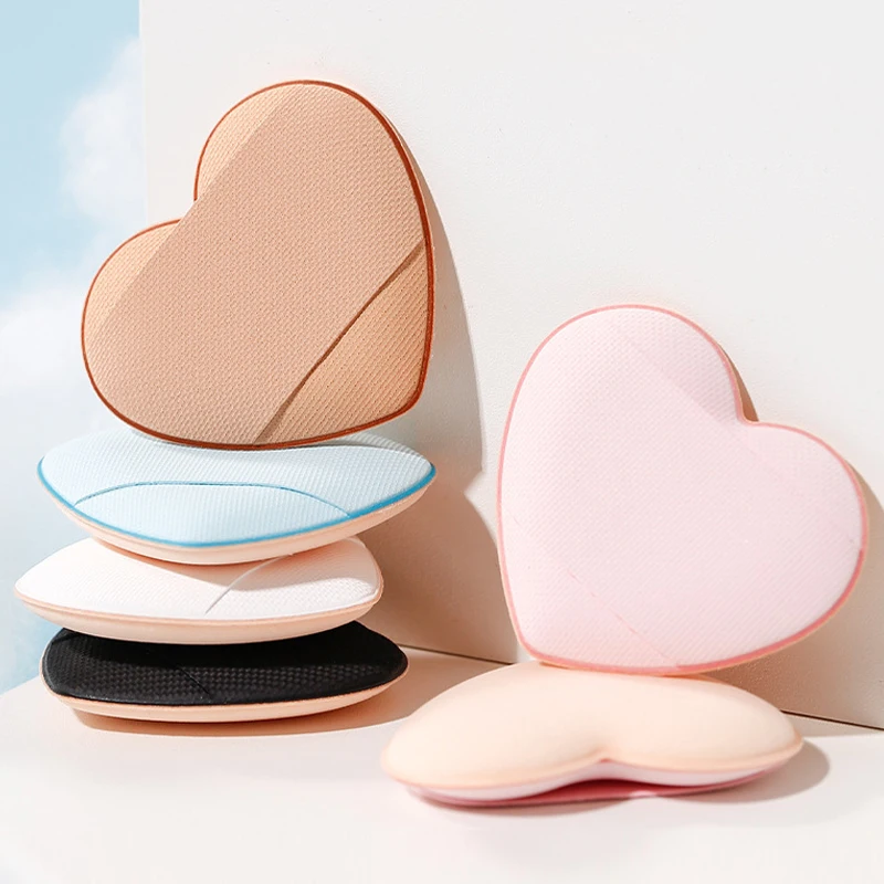 10/20/30/50 قطعة على شكل قلب إصبع مسحوق نفث الجافة والرطبة ثنائي الاستخدام يشكلون الإسفنج المحمولة المخفي الأساس نفث ماكياج أداة
