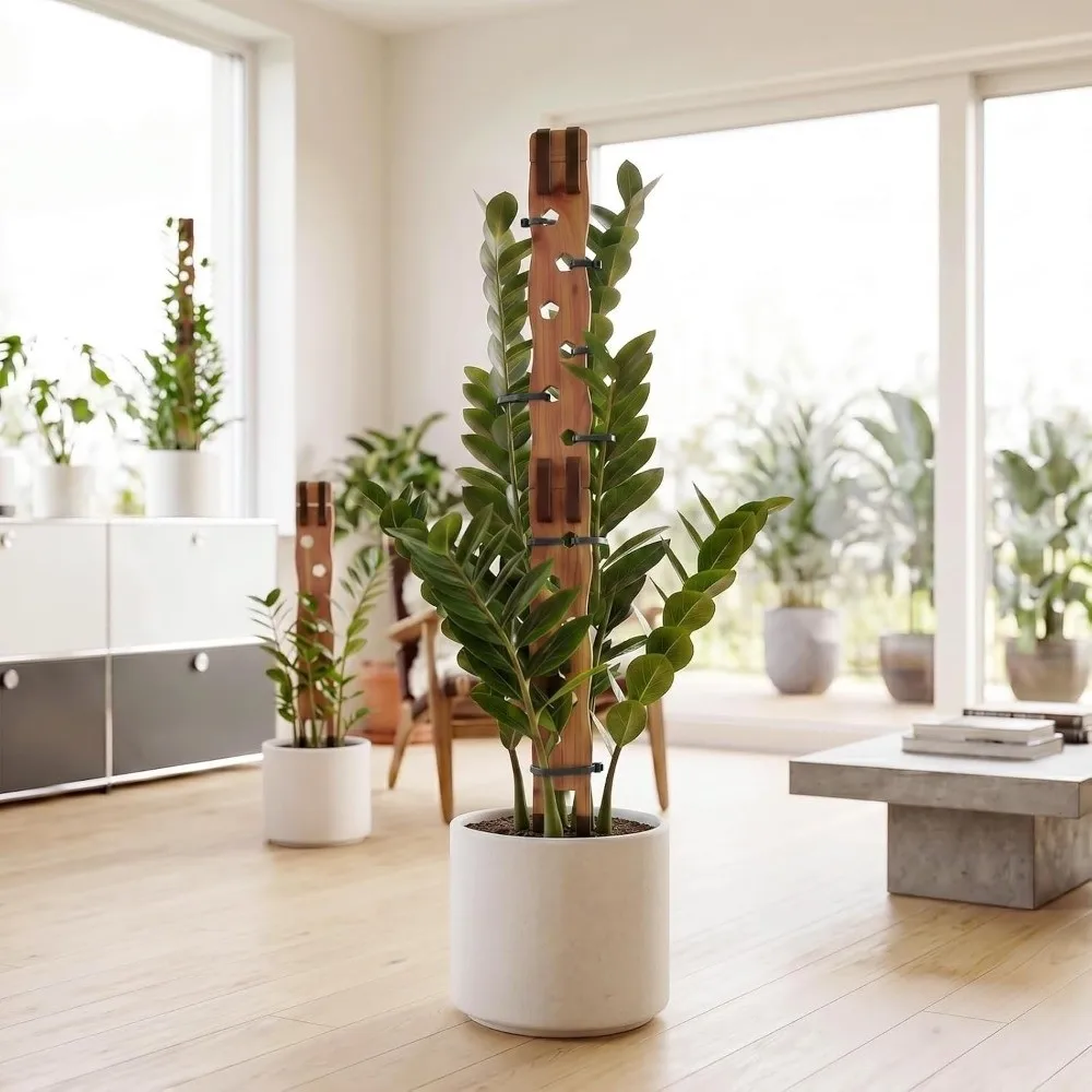 Wooden Plant Support Frame Extendable Hollow Out Plant Stand 2-In-1 Adjustable Plant Climbing Trellis Potted Plant