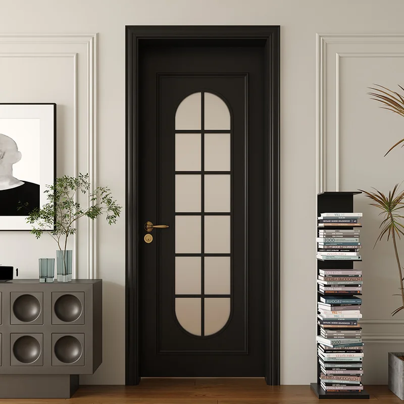 Bedroom door Solid wood paint flat door Room interior