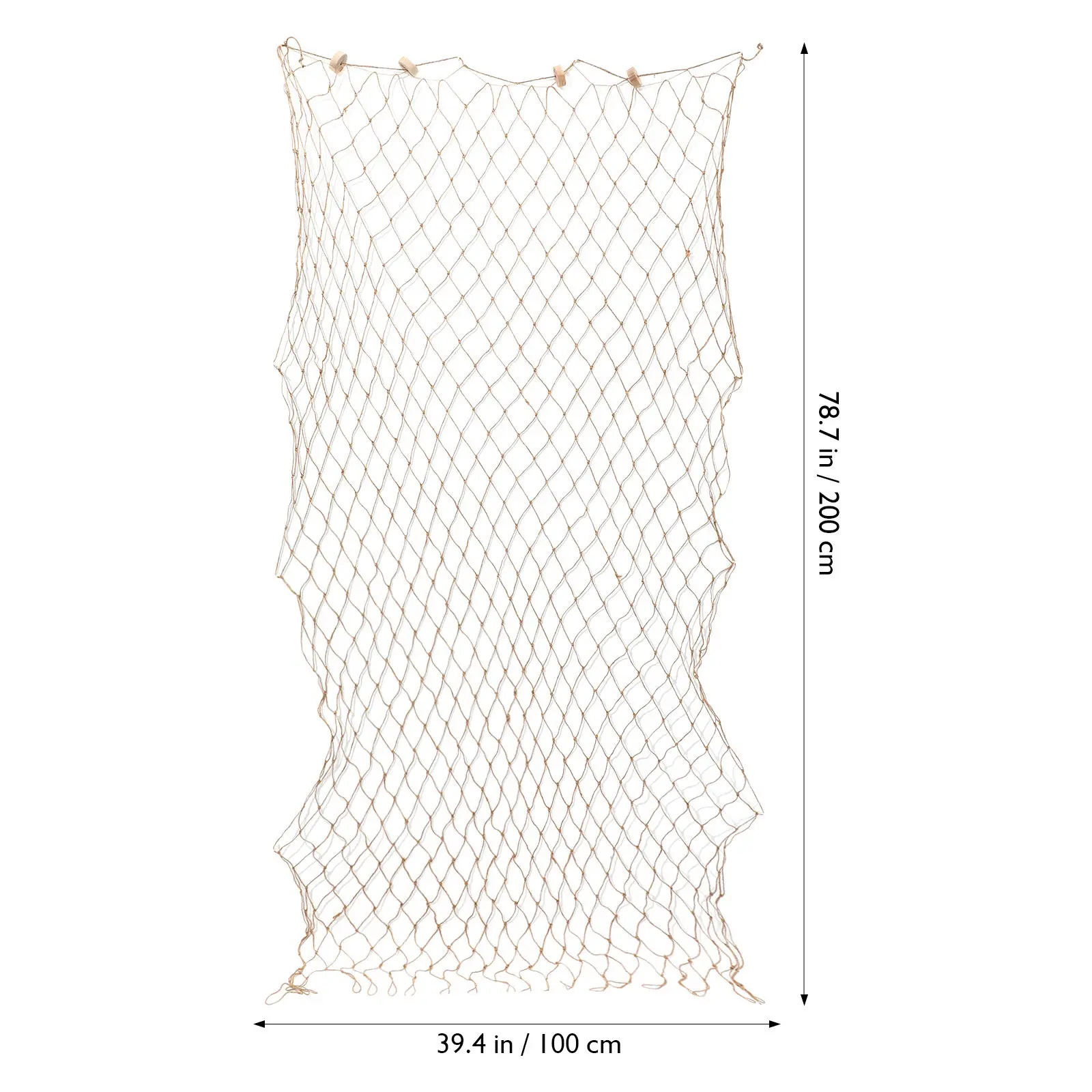 Decorative Fish Netting Wall Decor 100x200cm Light Brown Mediterranean Nautical Design Unique Photographic Backdrop Cafe Hotel