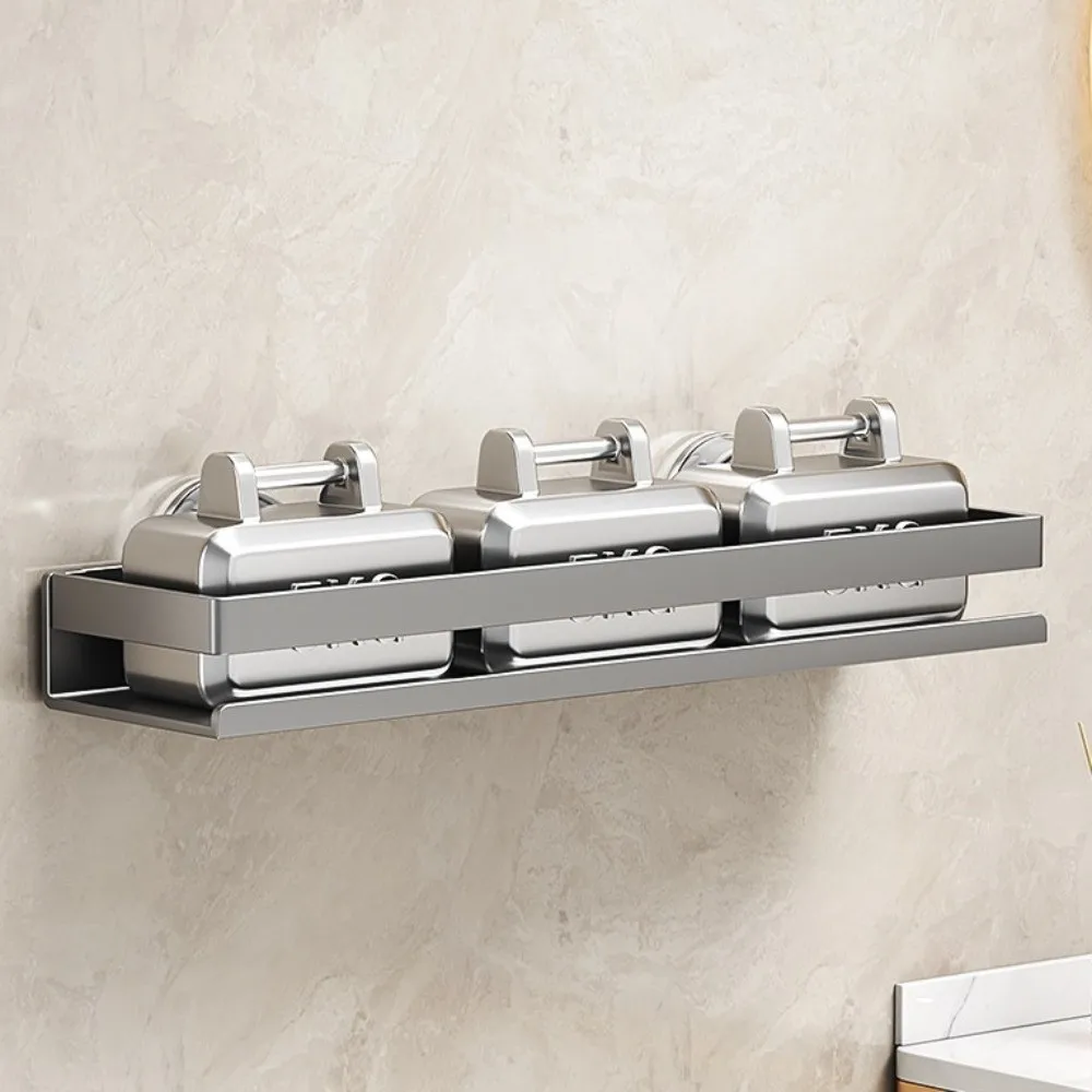 

Free Punch Suction Cup Storage Shelf Durable Multi-functional Wall Hanging Storage Rack Waterproof Removable