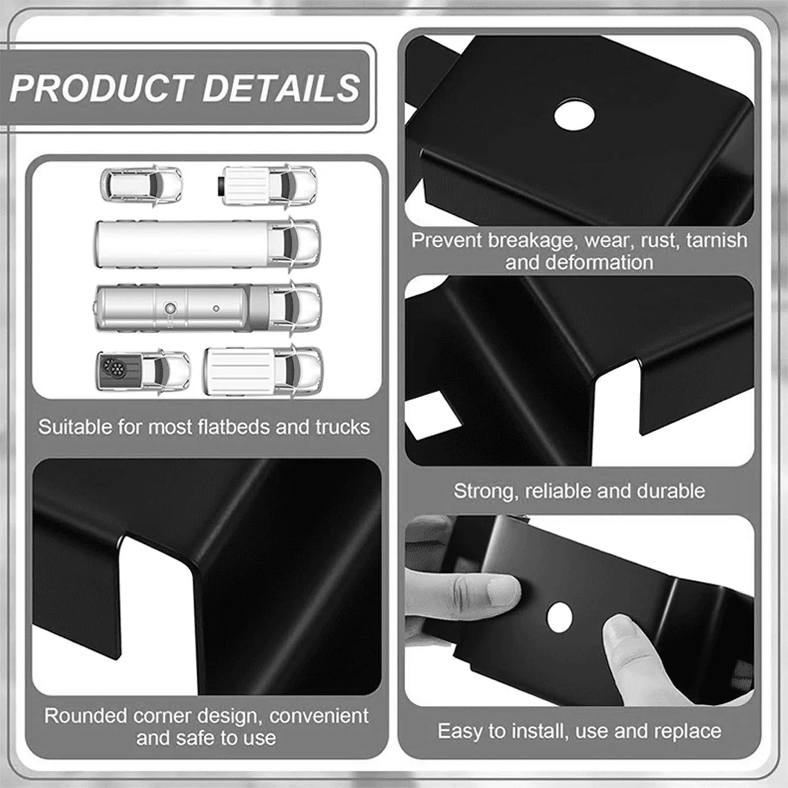 Staffa tascabile per picchetto da 2x4 pollici Staffa tascabile per picchetto per rimorchio Staffa per binario per rimorchio in acciaio al carbonio ad alta resistenza per picchetti
