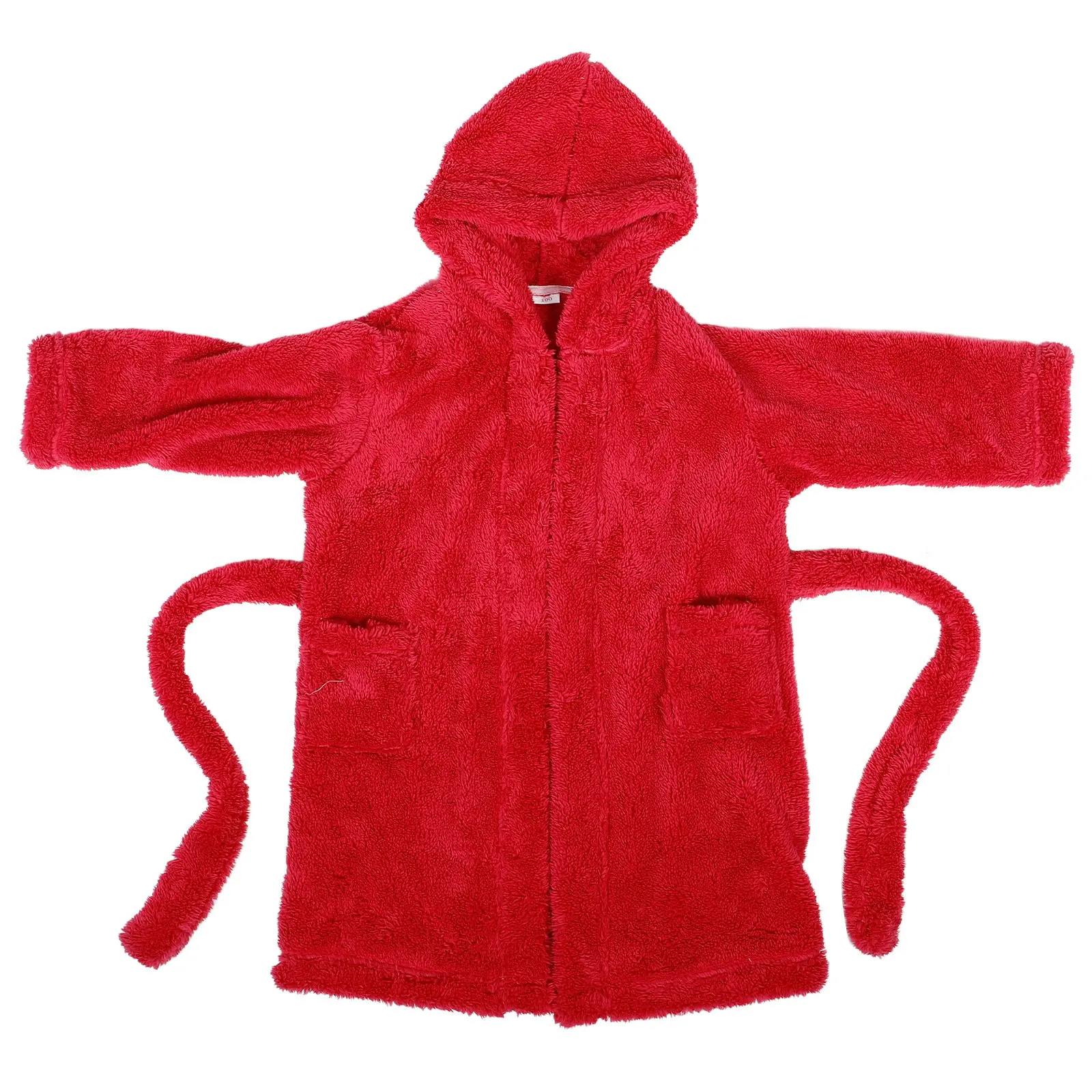 Cozy Kids Bathrobe Soft Warm Hooded Coral Fleece Robe Small Solid Color Perfect for Toddler Bath Time Pajama Kids Robes