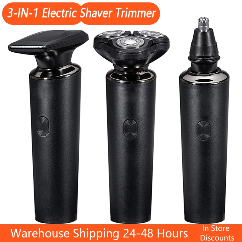 

USB Rechargeable Shavers for Men Electric Trimmer Razor Waterproof Wet & amp Dry Battery Rotary Electric Shavers Machine shaving