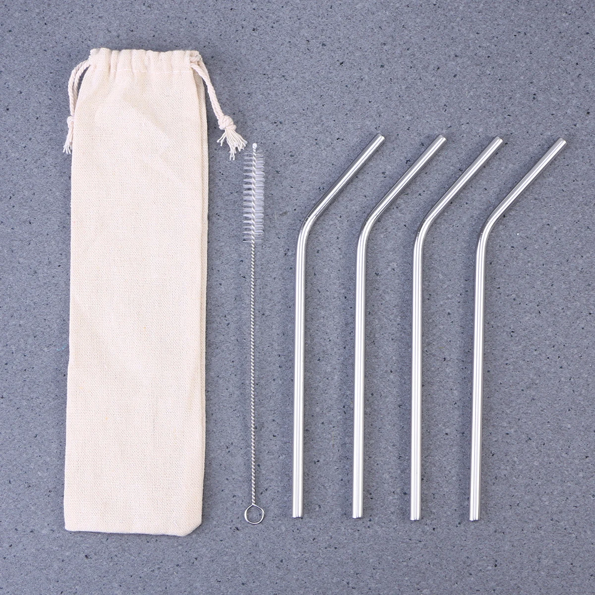 

4pcs Stainless Steel Curved 20Oz Reusable Metal Drinking Straws Easy Clean No Metallic Taste Straws For Cups Tumbler Bar