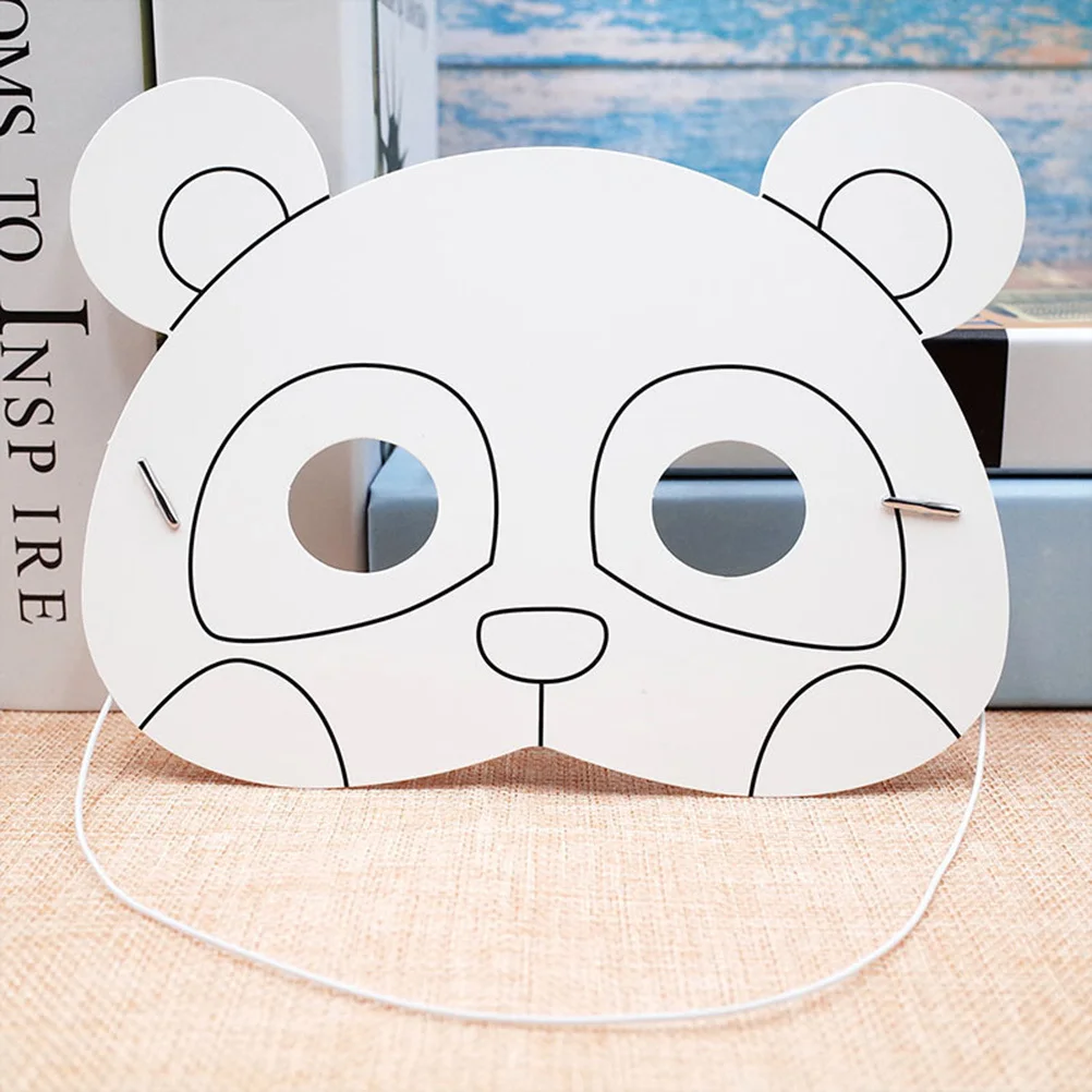 10 قطع من أقنعة الحيوانات الكتابة على الجدران، قناع الحرف اليدوية الفارغة التي يمكنك صنعه بنفسك، أقنعة ورقية ملونة مسبقة القطع، قناع الحفلات للقناع الأبيض