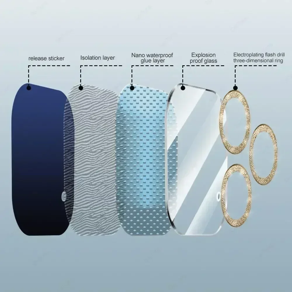 글리터 카메라 보호대, 풀 커버 다이아몬드 렌즈 필름 보호, 아이폰 15 프로 맥스 15 플러스 14 13 11 프로 맥스 14 플러스 15pro