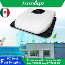 Treeligo Ultra-thin Car RV Rooftop Air Conditioner 12V 24V Electric Ceiling Overhead Air Conditioning For Motorhome Camper Van