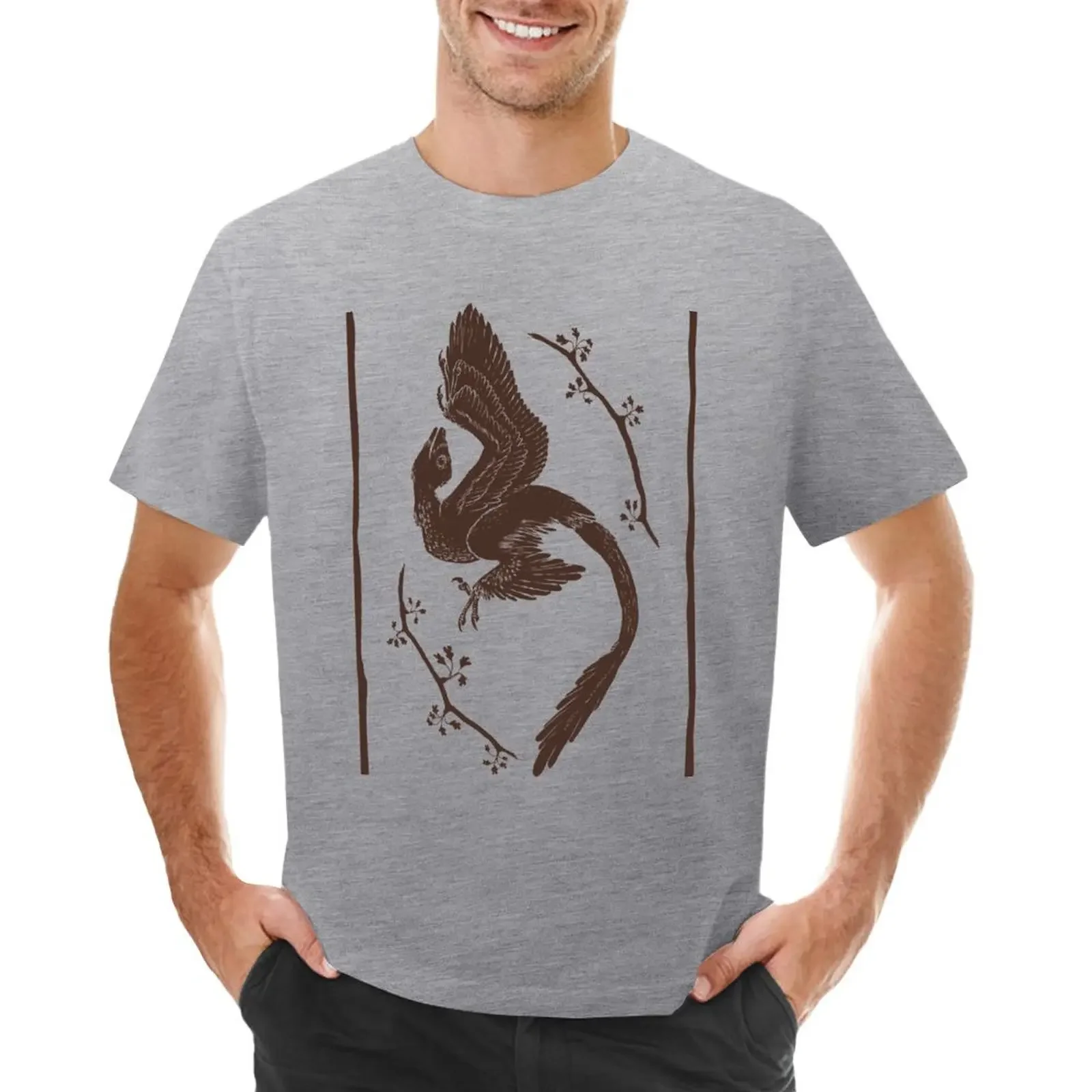 Microraptor and Ginkgo T-shirt sweat quick-drying quick drying boys whites men clothings