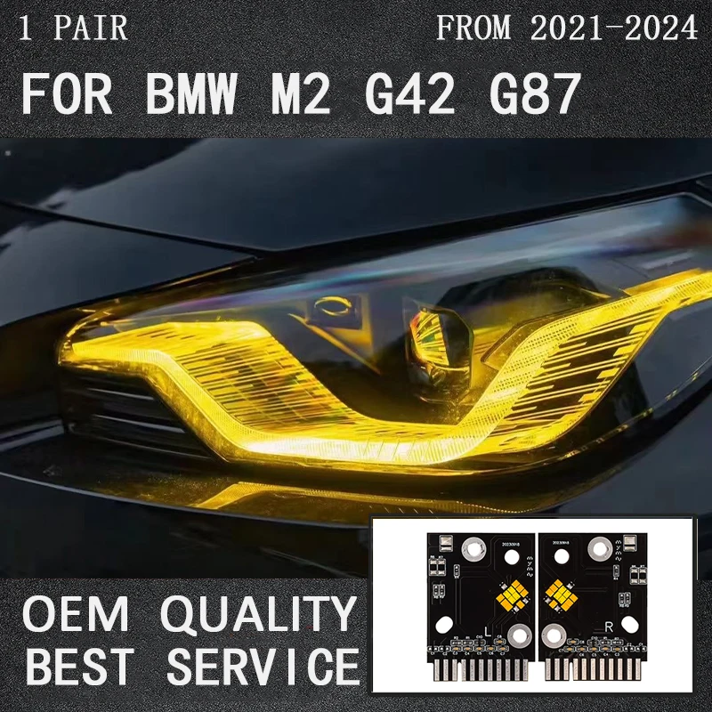 CSL Lemon Yellow DRL Daylight LED Chips For 2022 2023 2024 BMW 2 Series G87 G42 M2 M240I Refit Angel Eyes Daytime Running Light