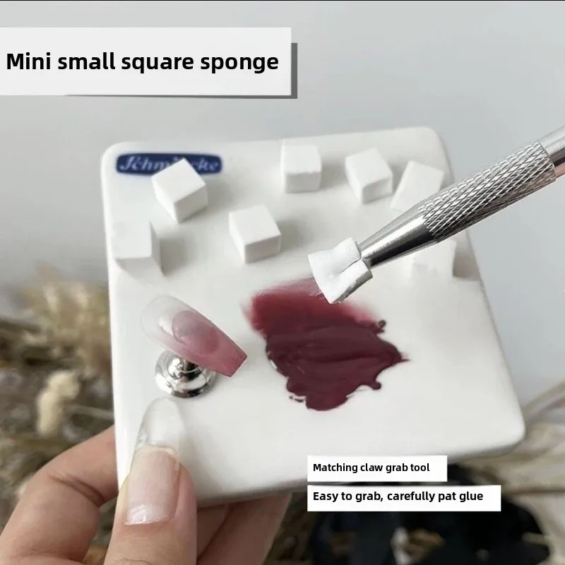 50/100 قطعة صغيرة مربعة مسمار الإسفنج مسحوق نفخة مع اختيار كليب التدرج مسمار الفن الختام فرشاة الرطب الجاف أدوات مانيكير عدة
