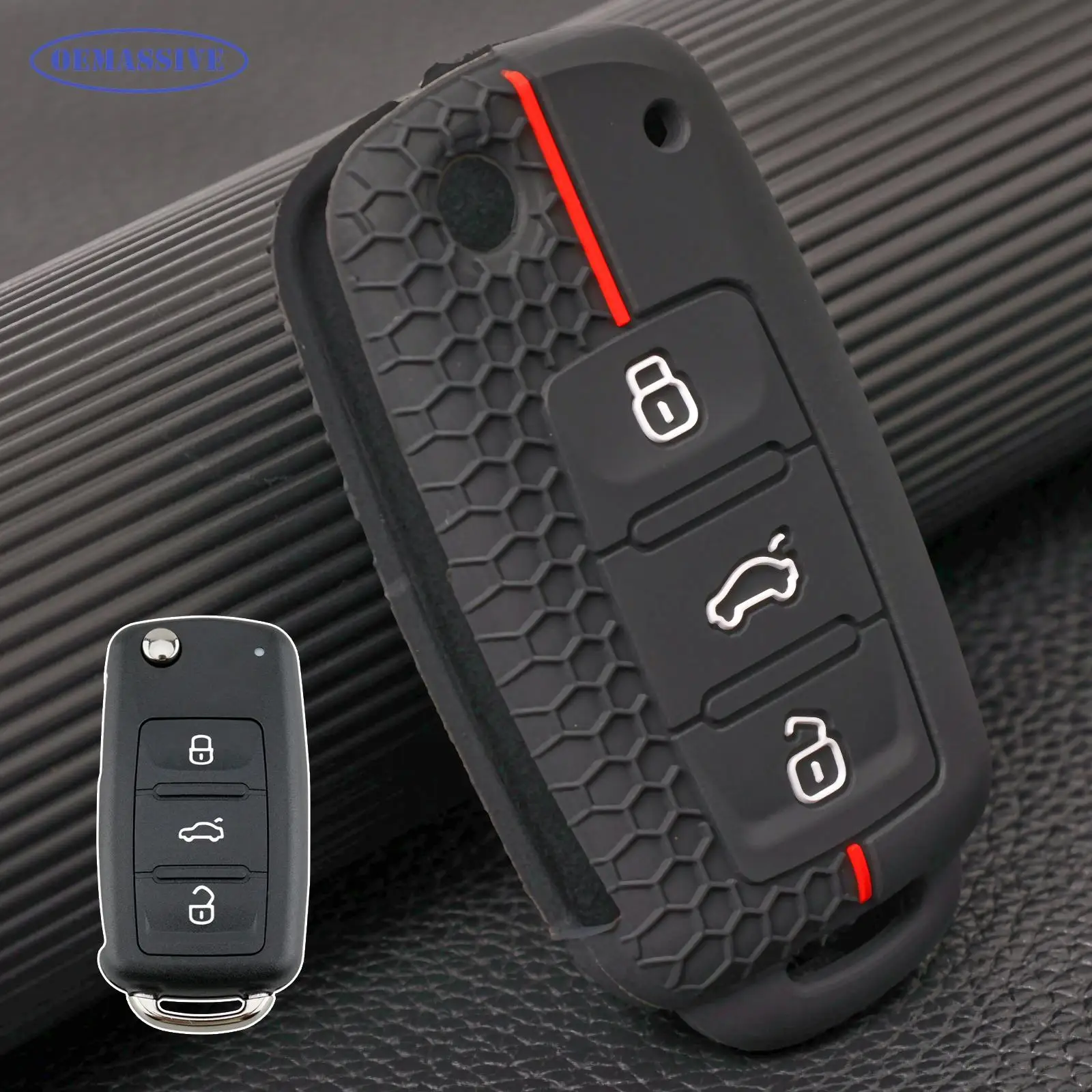 OEMASSIVE For Volkswagen Golf Mk6 Cab Estate Plus Sharan Kombi Skoda Seat 3 Button Folding Remote Car Key Fob Case Cover Shell