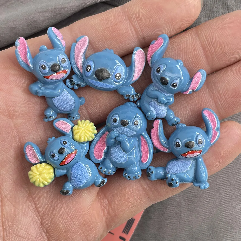 

5 Pcs Bright Face Cartoon Animal Stitch Dance Modeling Resin Accessories Diy Hair Tie Hair Card Phone Case Patch for Kids Gift