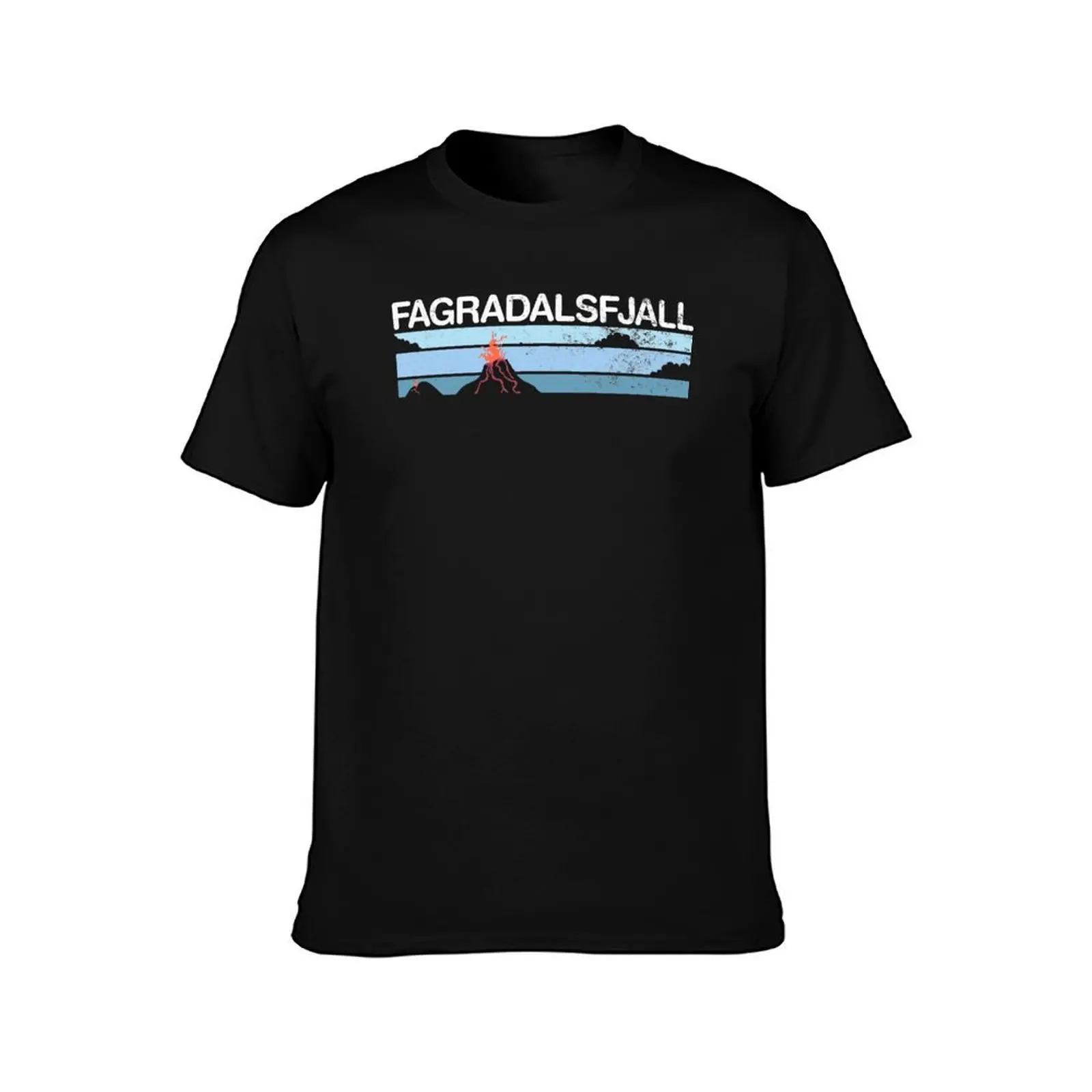 Fagradalsfjall Iceland T-Shirt Casual Loose Short Sleeve Tee for Men