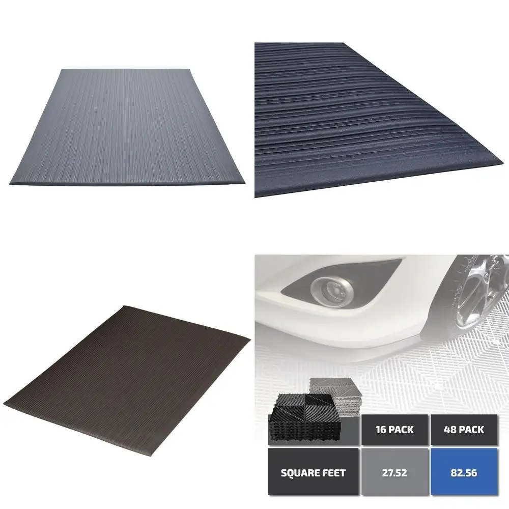 سجادة أرضية من الفينيل مضادة للتعب مقاس 3 × 12 قدم باللون الرمادي - تقلل من الانزعاج، ويمكن تخصيصها بسهولة للملاءمة المثالية