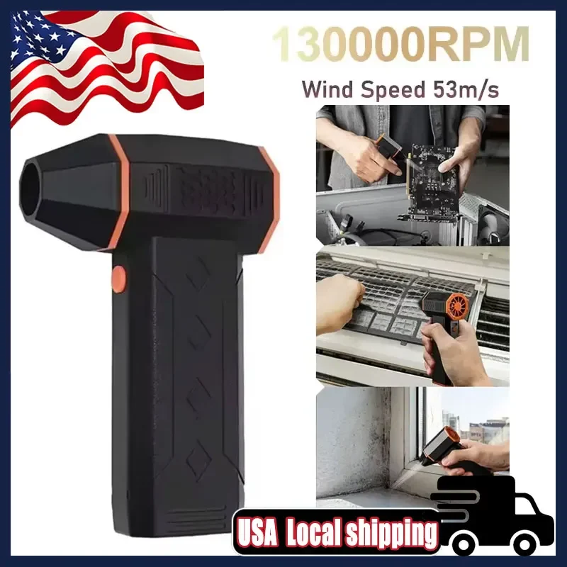 

Электрическая сверхмощная беспроводная воздушная тряпка 130000 об/мин, 3-ступенчатый регулируемый струйный вентилятор, высокоскоростной вентилятор 80 м/с для компьютерных автомобилей