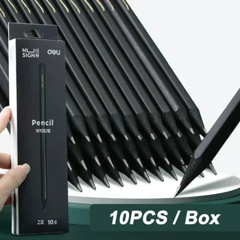 10-Piece Black Wooden Pencil Set 1
