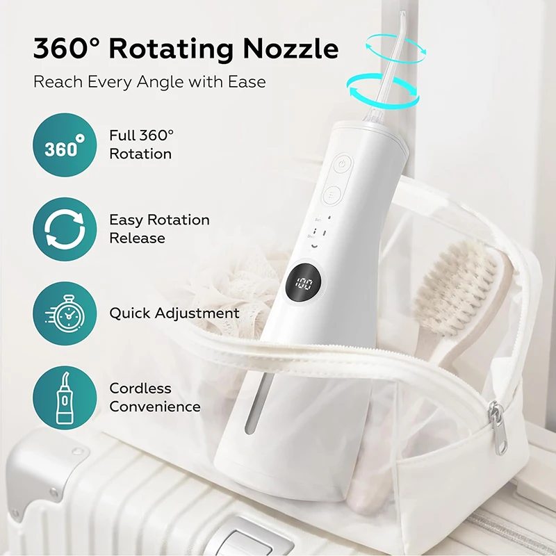 Household Cordless Rechargeable Waterproof 5 Cleaning Modes 8 Jet Tips Oral Irrigator Water Dental Flossers