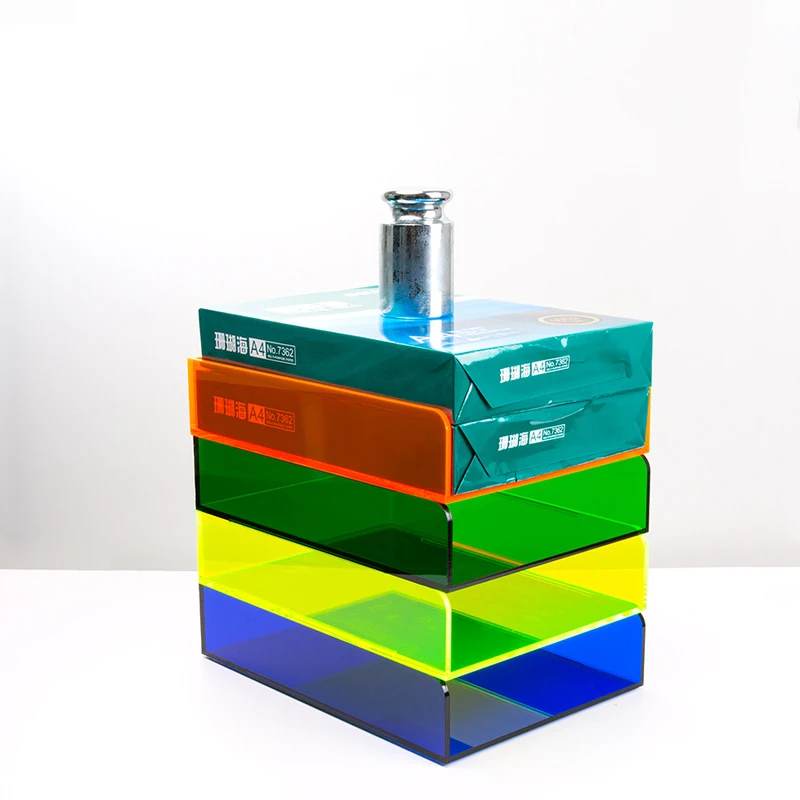 Acrylic Document Storage Box A4 Paper Document Box Archive Box Office Desktop Envelope Data Rack Classification Storage Rack