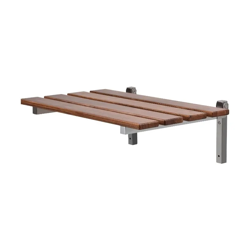 مقعد استحمام مثبت على الحائط من خشب الساج الصلب للشقق مع نمط اللوحة