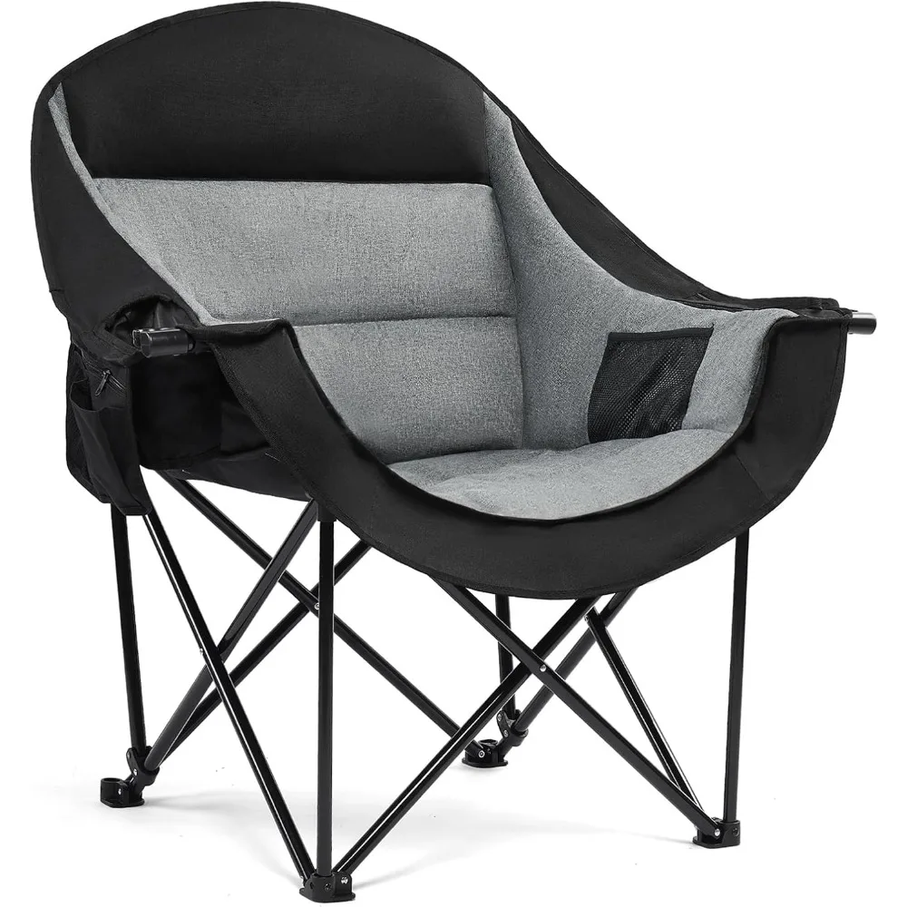 كرسي تخييم كبير الحجم من أبولو ووكر - كراسي تخييم شديدة التحمل بوزن 500 رطل للبالغين مع حامل أكواب وحقيبة تبريد، وعشب قابل للطي