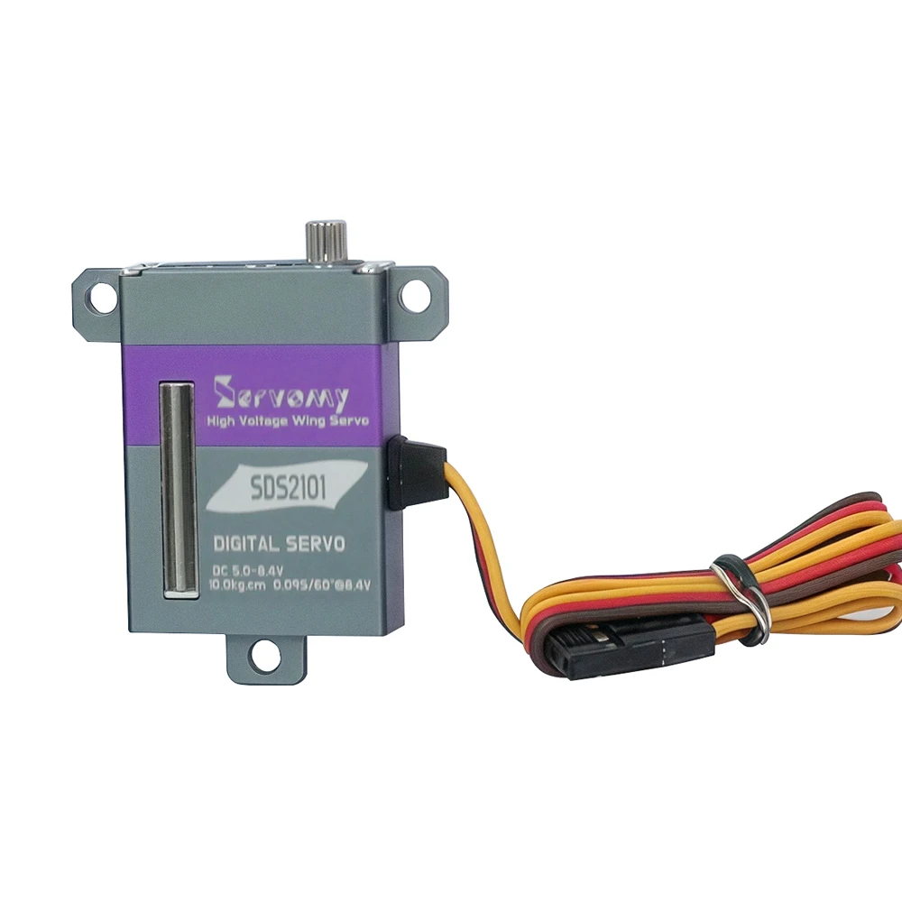 

SERVOMY-SDS2101 Ультратонкий мини-серводвигатель с крыльями 8 мм для планера — микросервопривод 10 кг 0,08 с//60 ° Алюминиевый корпус с металлической шестерней 8,4 В