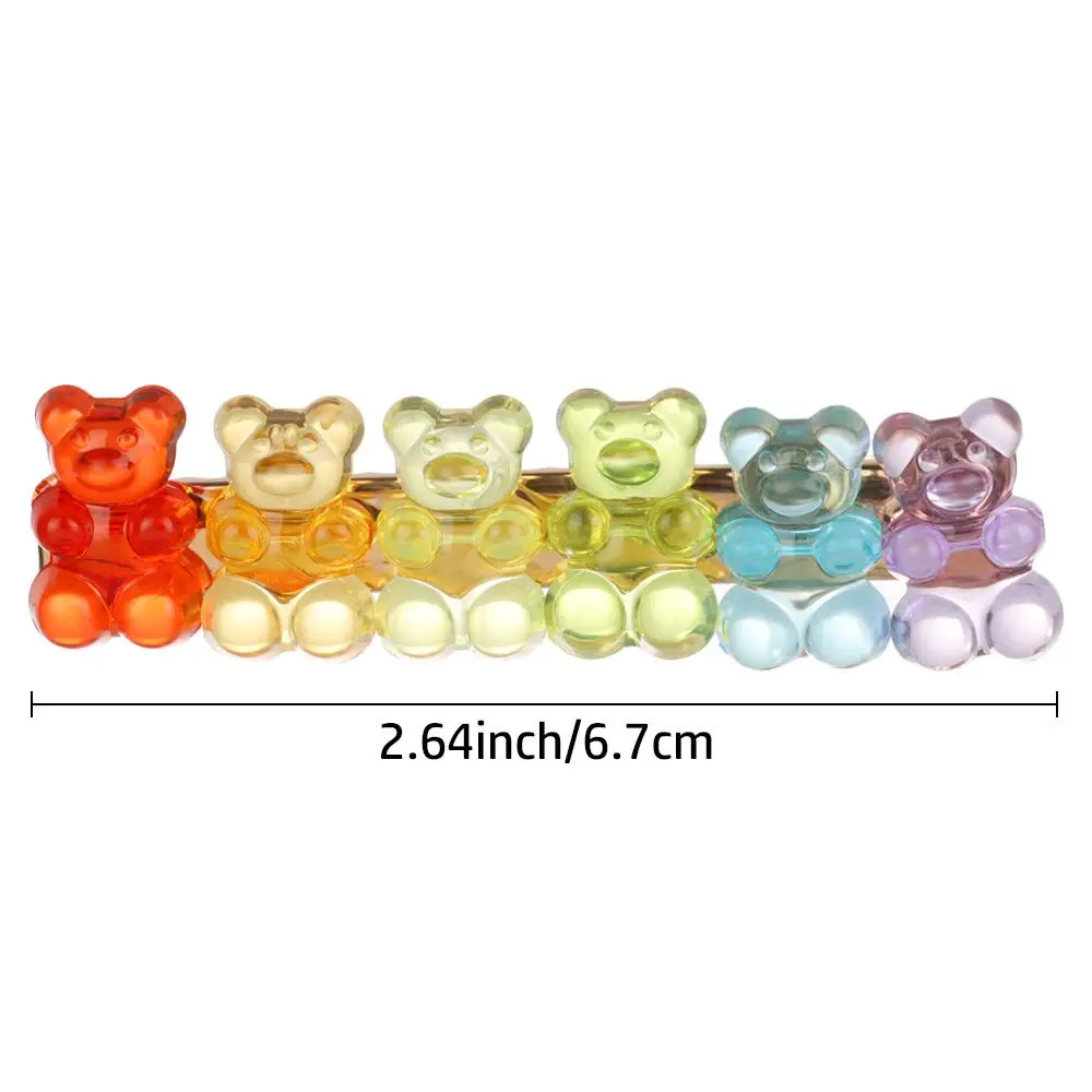 ของขวัญอุปกรณ์เสริมผม Duckbill Gummy Headwear ผมที่มีสีสันคลิป Jelly Bear Hairpin Barrette สี Candy