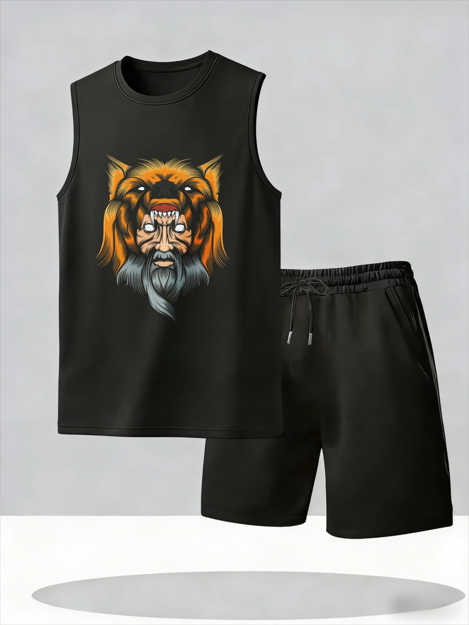 

Men's Tank Top Sets 2026 Summer Thin Quick Dry jogging set crewneck running oversize beach men's suits Breathable seaside