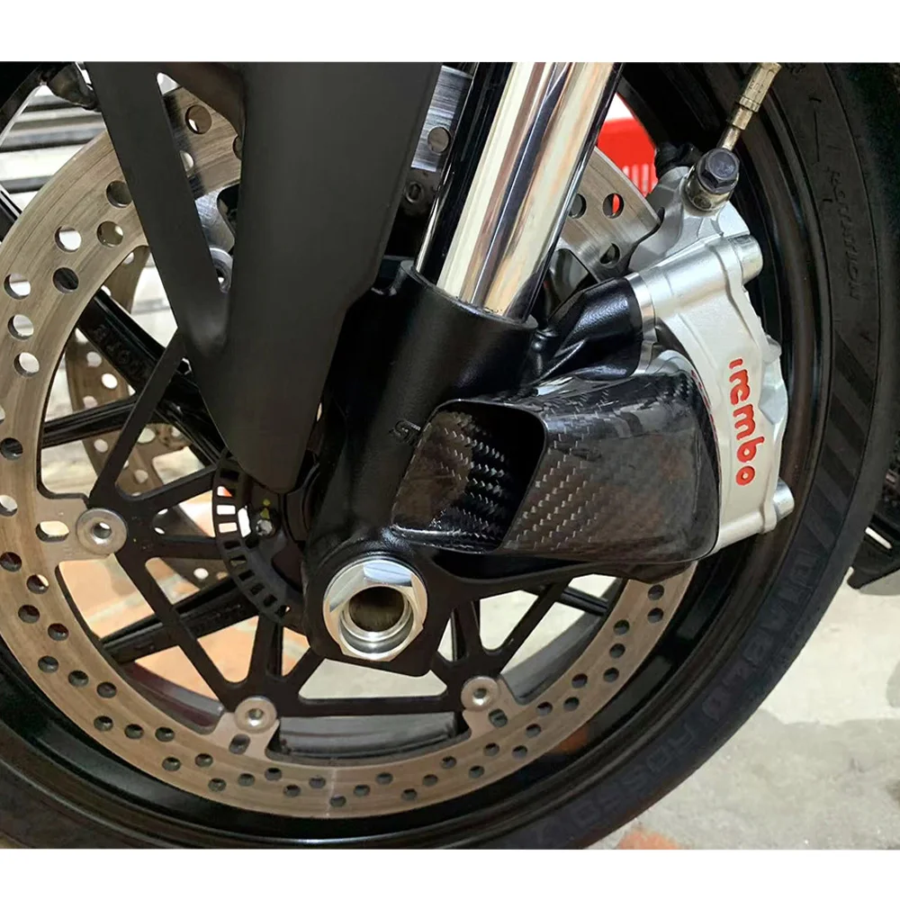 2017-2025 دراجة نارية الجبهة الفرامل الفرجار المبرد غطاء ألياف الكربون ل انتصار شارع الثلاثي 765 R RS