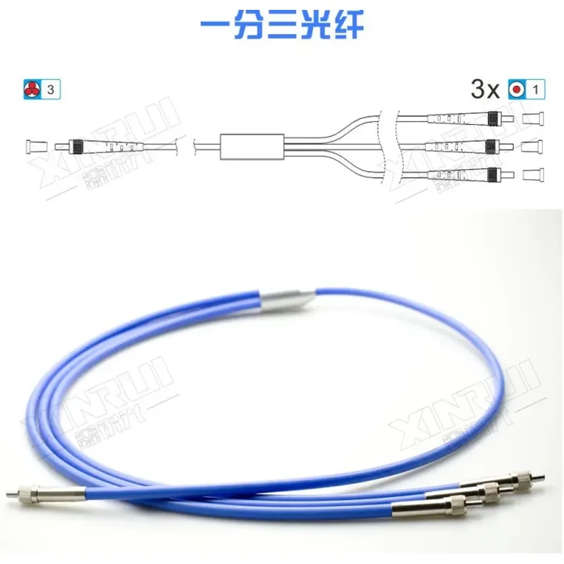 Y-type Optical Cable 1-to-3 Split SMA905 Fiber Bundle Multi-core Waveguide 400um Silica Core