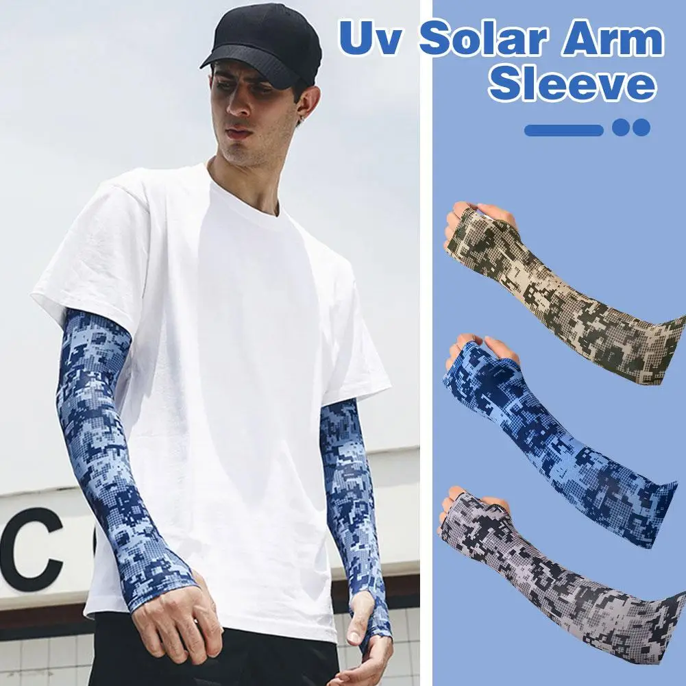 Uv Solar Arm Sleeve Men Summer Camouflage Ice Silk Sleeve Cycling -protective Sports Arm Men's Cover Long Fishing Outdoo I5i6