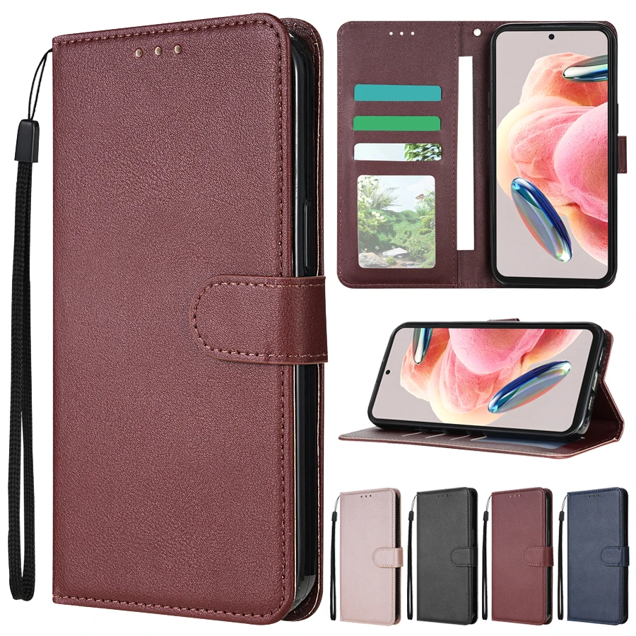 

Wallet With Hanging Rope Magnetic Flip Cover Photo Frame Leather Case For Xiaomi 13T Redmi 13C 12C 10C 9A Note 13 12 Pro 11S 10