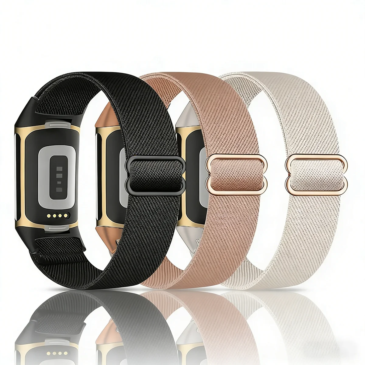 3-teiliges Nylonband für Fitbit Charge 6 5, Ersatzband für Charge 5, verstellbares Sportarmband, Fitbit Charge6-Armband, Correa