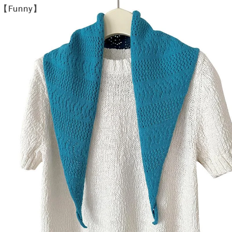 〔Funny〕 Wool Knitted Triangular Scarf Women Headscarf Knitted Scarf Multi-functional Warm Knitted Scarf