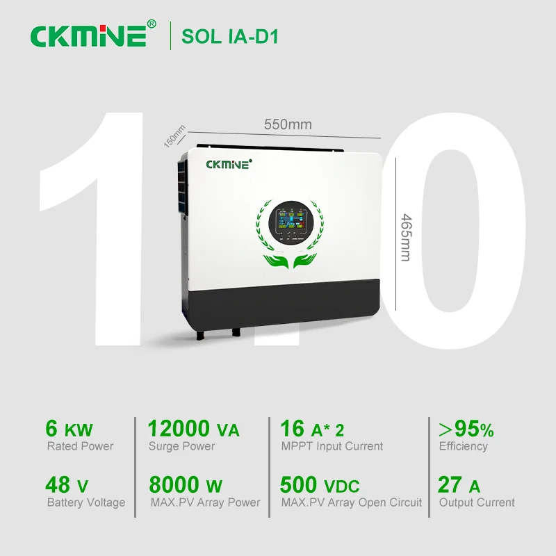 Hot Sale Wholesale Dual MPPT Solar Inverter 6KW 6000W 48V 100A DC Input 500VDC AC 220V 230V Off Grid Single Phase Parallel