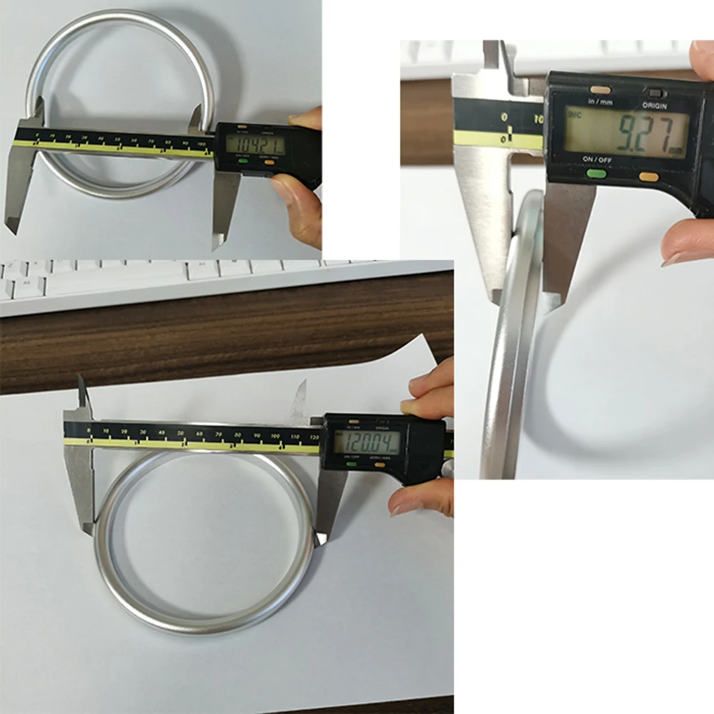 

Silver And Blue Center Ring Trim Aluminum Steering Wheel Ring Cover Trim Aluminum Alloy Cover Elegant Appearance