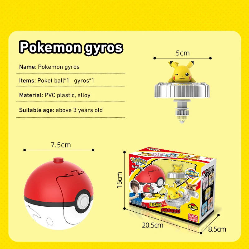 Pokemon Gyroscope Launcher Beyblade Arena Pikachu Mew Eevee Pokeball Rotary Gyro Toys Birthday Gift For Children