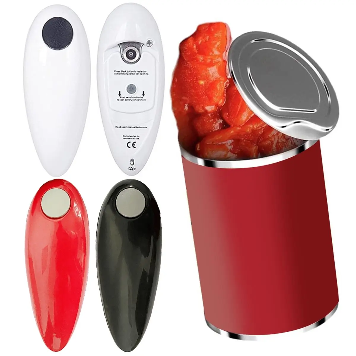 2026 Trend Electric Can Opener Battery Operated Tin Opener One Touch Smooth Edges Cans Opener for All Kinds of Jars Black