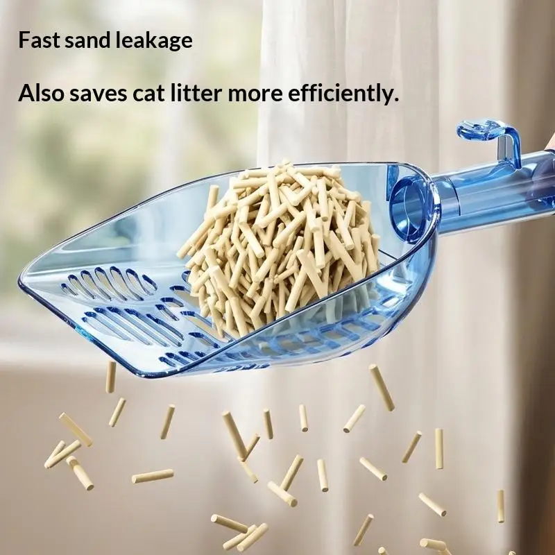 2 In 1 Fast Sifting Cat Litter Scoop Integrated Cleaning Brush Large Size Kitty Poop Shovel for Cat Shelter Pet Shop Use