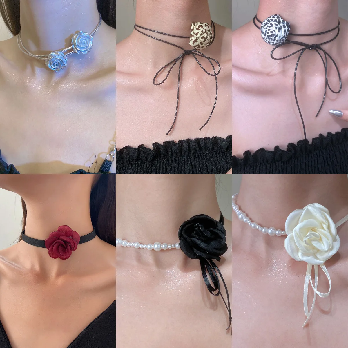 Trendy Phalaenopsis Flower Choker Necklace for Women Personalized Long Wax Rope Big Orchid Pendant Neck Chain 2025 Jewelry