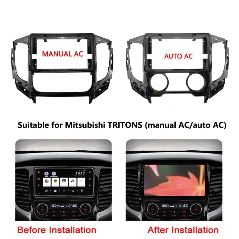 

For Mitsubishi Triton L200 2015-2019 AUTO AC Car Radio Android Stereo Fascias Frame Adapter Audio Dash Trim Kits Panel
