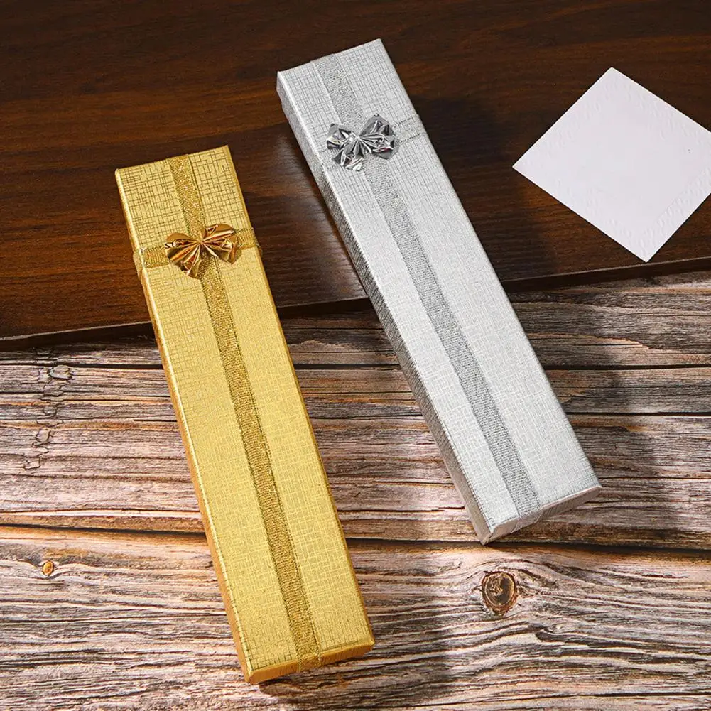 Bracelet Wrapping Box Rectangle Jewelry Gift Box with Lid Bow Bridesmaid Wedding Packaging Valentine's Day Necklace Bracelet