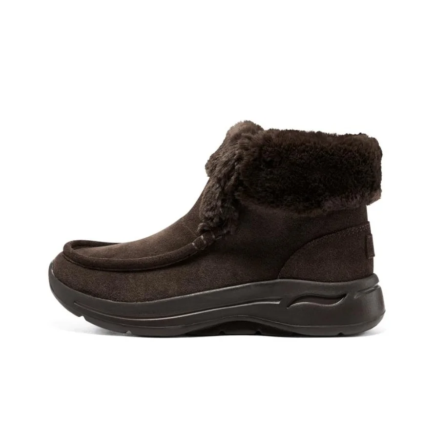 Skechers Go Walk Arch Fit Thermal Abrasion Resistant Ankle Length Snow Boots Women's Brown 144423-CHOC