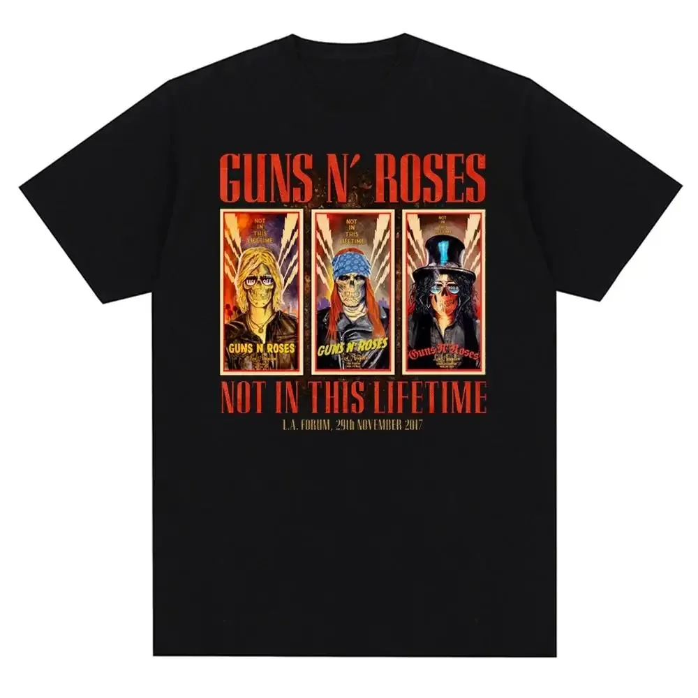 Guns N Roses Graphic Print T Shirt Vintage Rock Band Streetwear Short Sleeve Fashion Crew Neck Kids Boys Shirt Women Tees Blouse